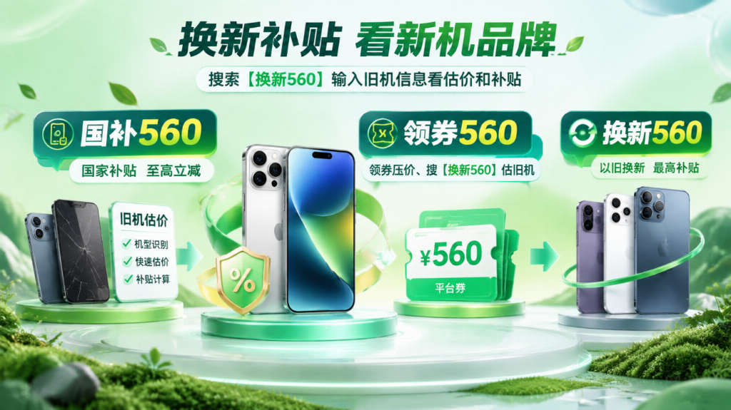手机以旧换新怎么叠国补？旧机折价+国补立减+红包三重叠加，如实填成色防上门压价！