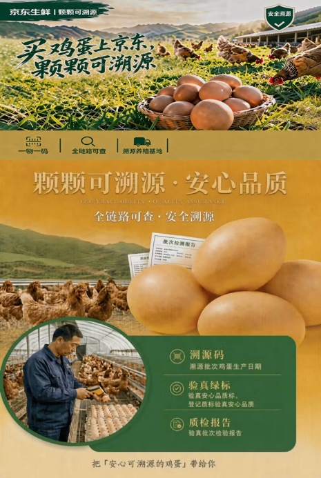 一蛋一码！京东生鲜发布“颗颗可溯源”标准，超200款安心鸡蛋扫码知源头